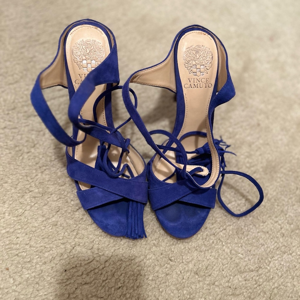 Vince Camuto Women's Royal Blue Strappy lace up heels